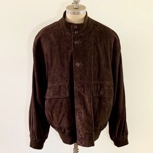 Chocolate brown genuine suede Italian leather jacket vintage Pal Zileri luxury